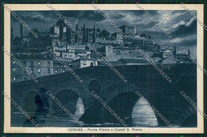 Verona Città Castel San Pietro Chiaro di Luna cartolina ZC3275 – fronte