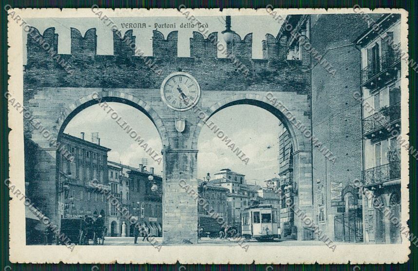 Verona Città Portoni della Brà Tram cartolina ZC3288 – fronte