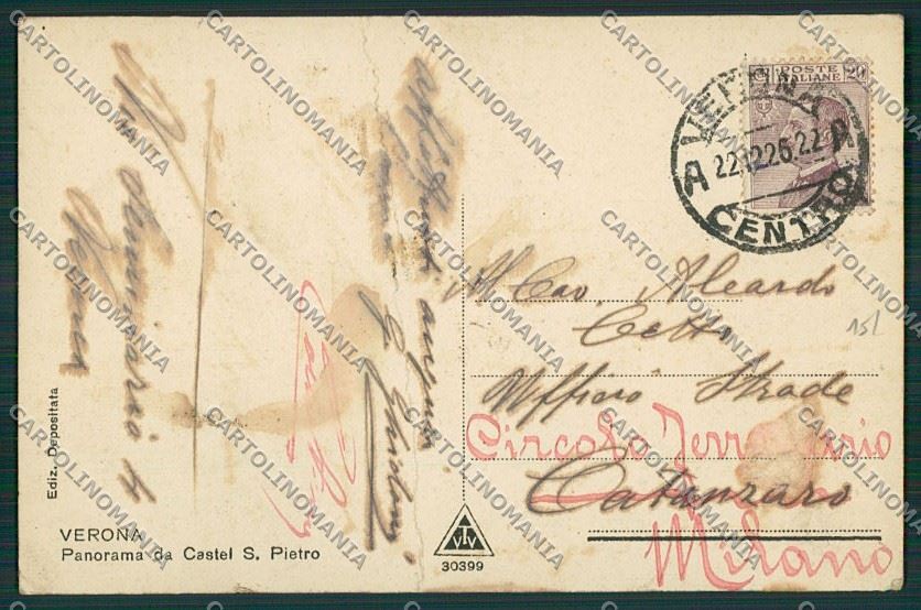 Verona Città Chiaro di Luna MACCHIE PIEGA cartolina ZC3299 – retro
