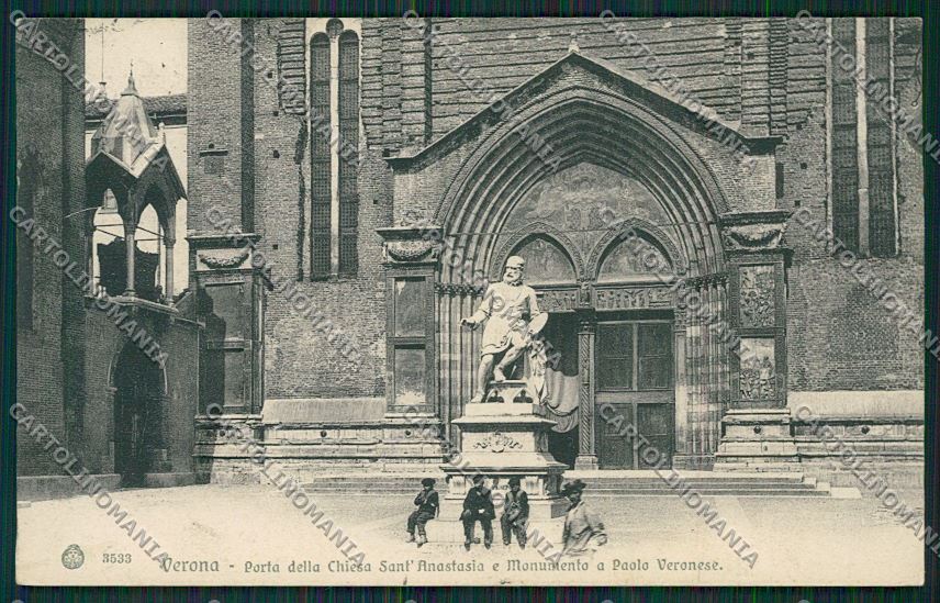 Verona Città Monumento Paolo Veronese PIEGA cartolina ZC3302 – fronte
