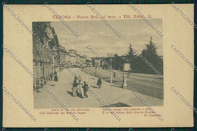 Verona Città Monumento Vittorio Emanuele II Olindo Guerrini cartolina ZC3426 – fronte