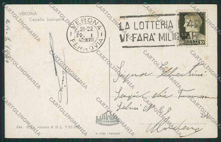 Verona Città MACCHIA cartolina ZC3433 – retro