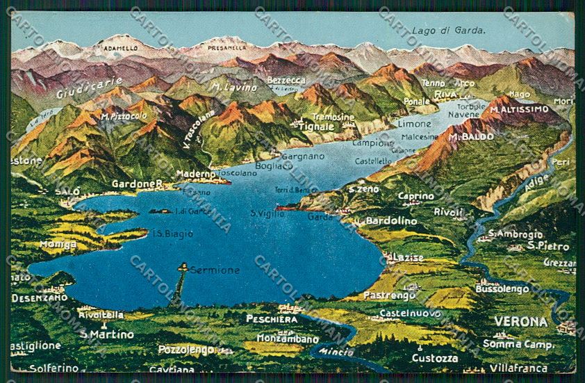 Brescia Lago di Garda Mappa cartolina ZC3616 – fronte