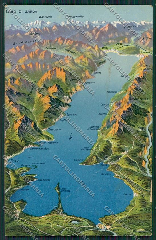 Brescia Lago di Garda Mappa cartolina ZC3626 – fronte