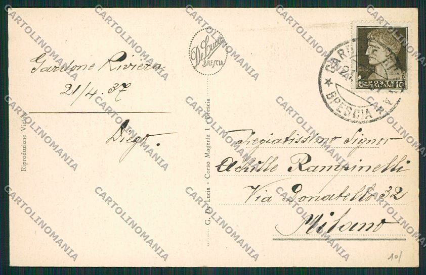 Brescia Lago di Garda Gardesana Rupi del Ponale PIEGHINA cartolina ZC3637 – retro