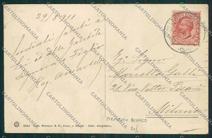 Brescia Lago di Garda Piroscafo Benaco cartolina ZC3657 – retro