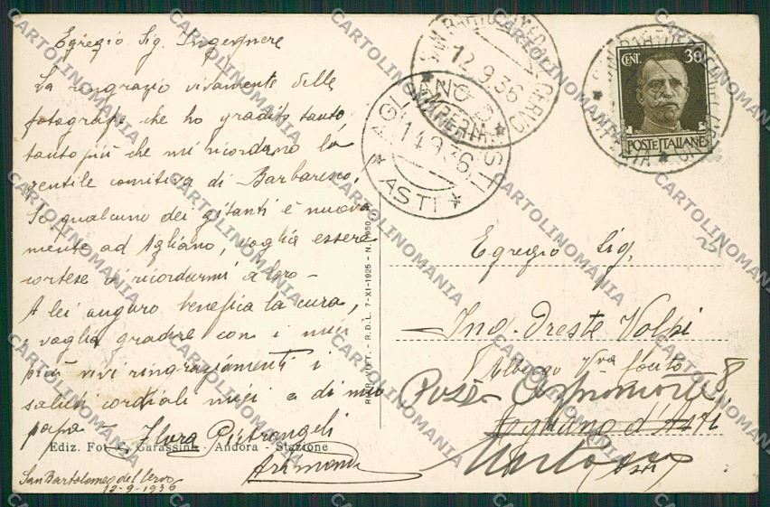 Imperia San Bartolomeo del Cervo cartolina ZC3827 – retro