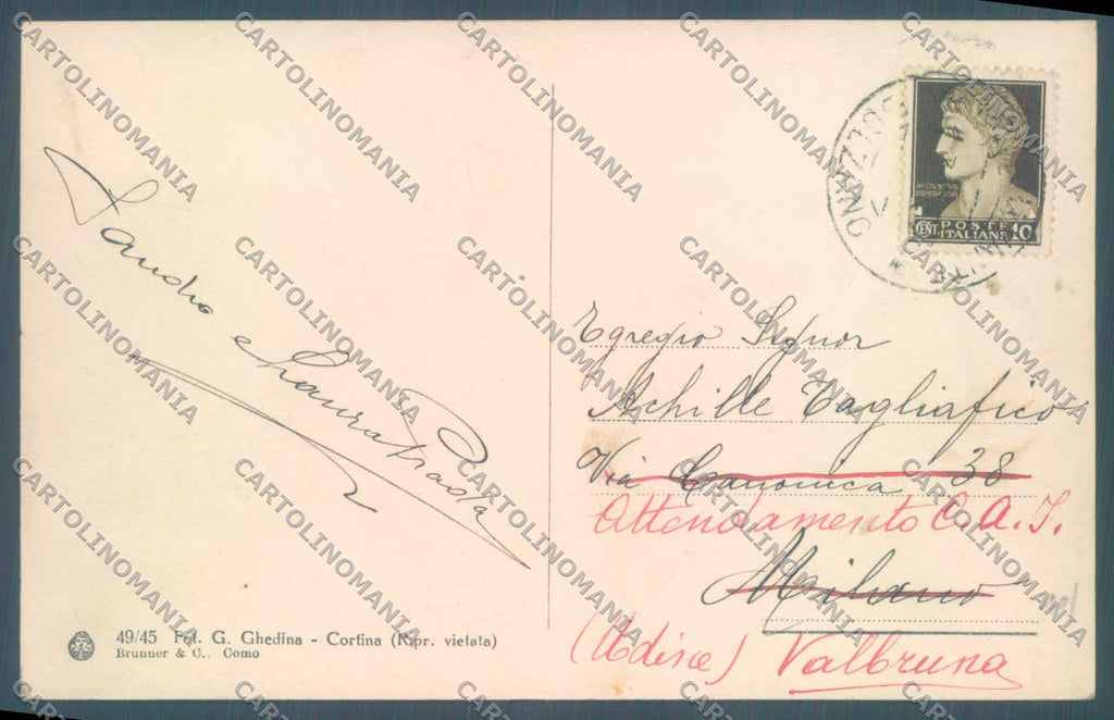 Trento Canazei Passo Pordoi Gruppo Sella Cimitero Militare cartolina ZC3844 – retro