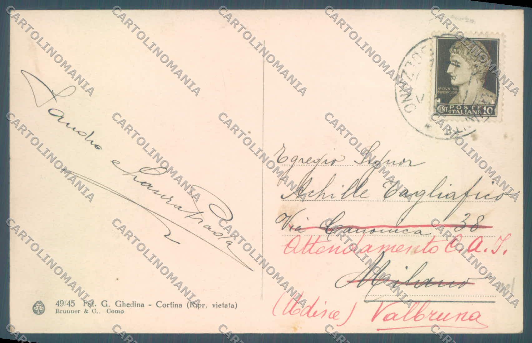 Trento Canazei Passo Pordoi Gruppo Sella Cimitero Militare cartolina ZC3844 – retro