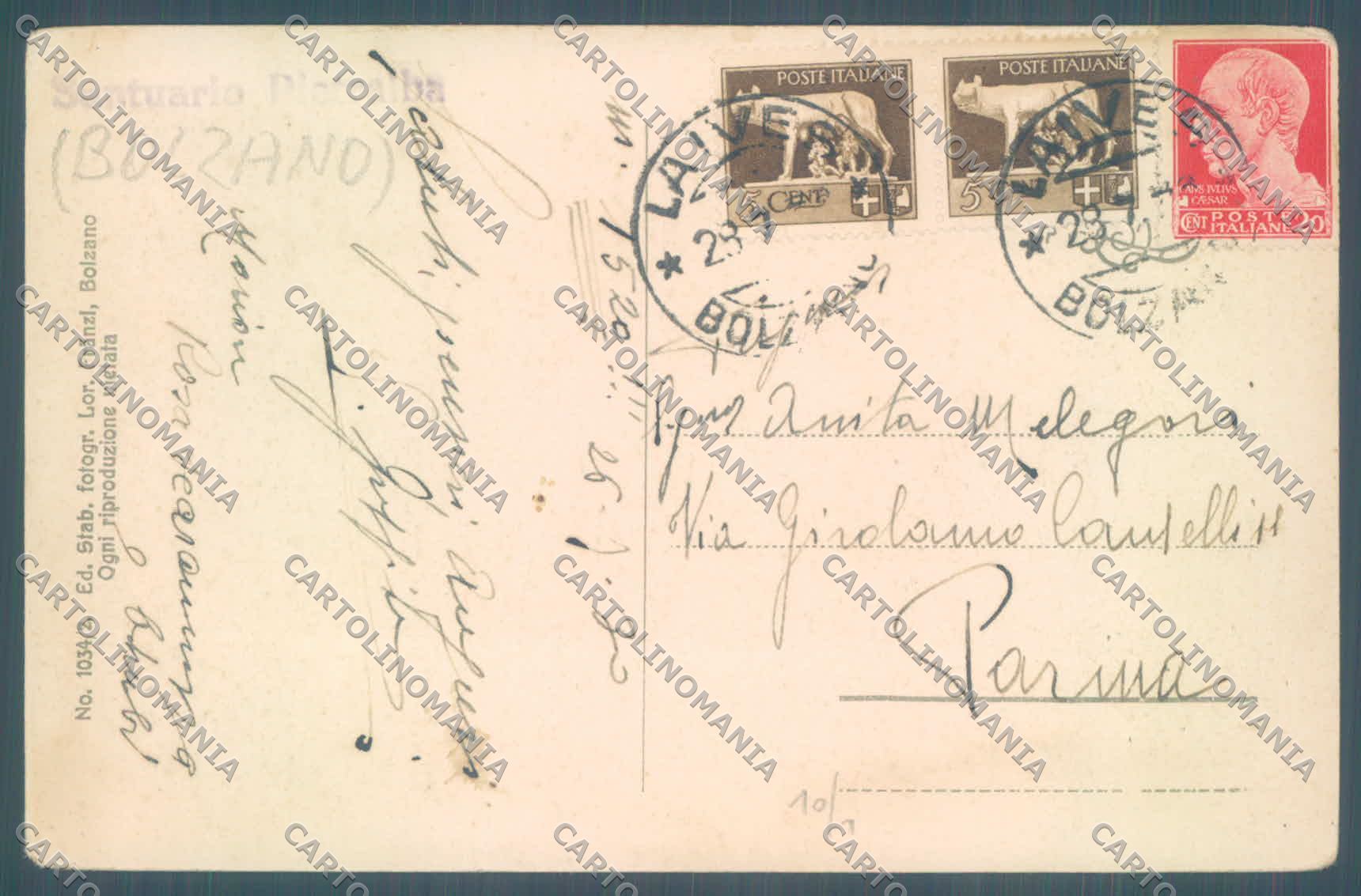 Bolzano Pietralba Santuario di cartolina ZC3860 – retro
