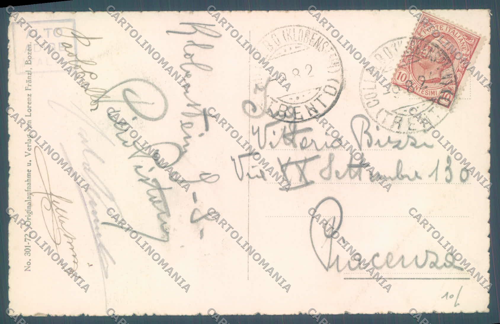 Bolzano Renon Collalbo Sciliar ABRASA PIEGA cartolina ZC3881 – retro