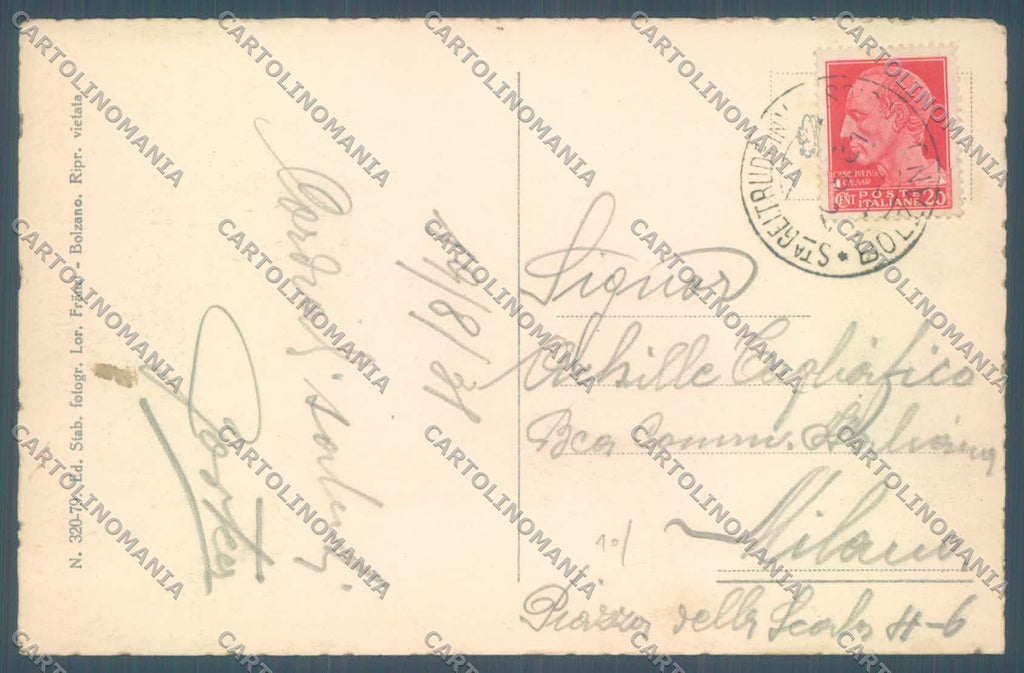 Bolzano Stelvio Solda Rifugio Città di Milano Gruppo Ortler cartolina ZC3902 – retro