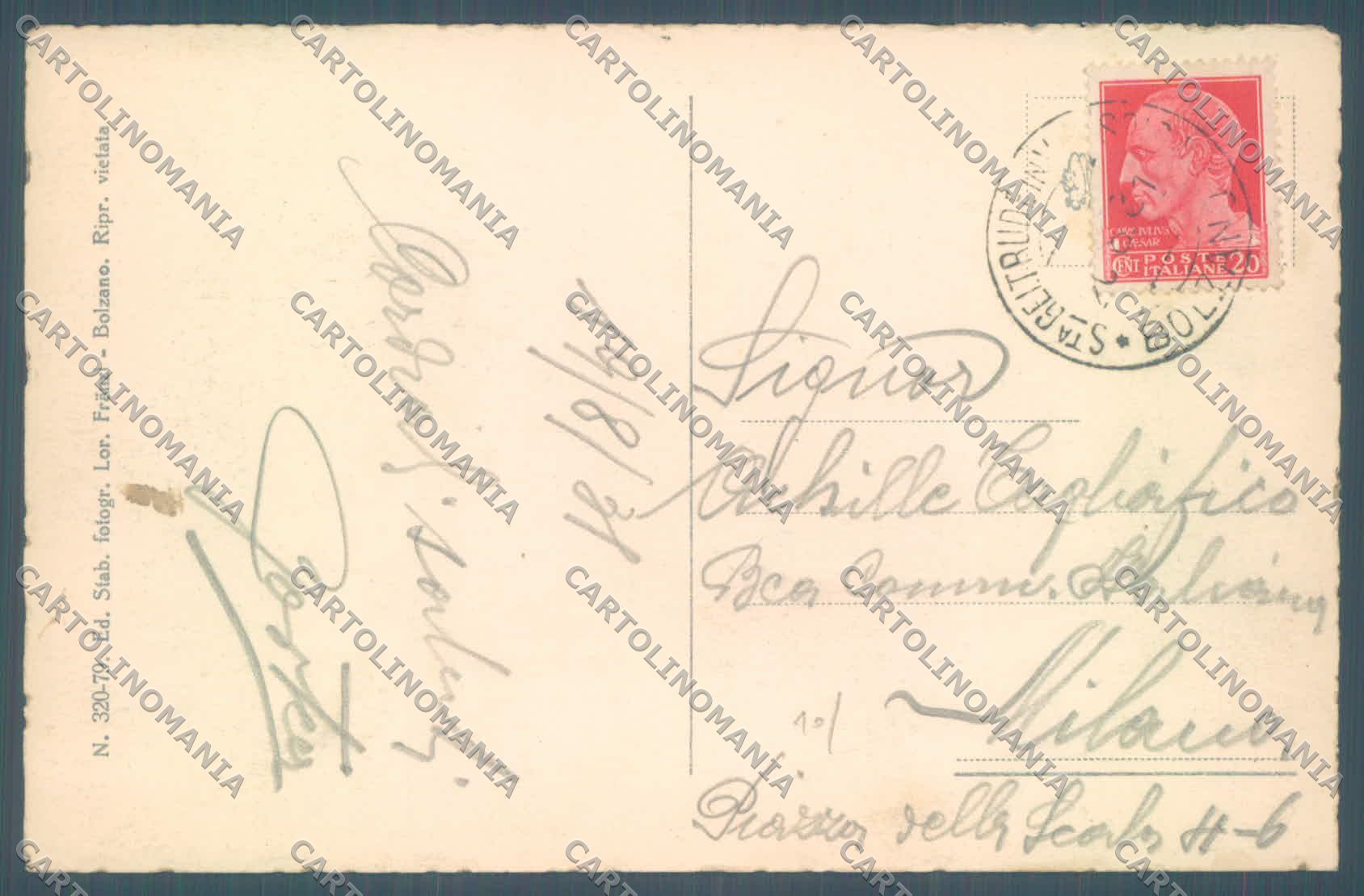 Bolzano Stelvio Solda Rifugio Città di Milano Gruppo Ortler cartolina ZC3902 – retro