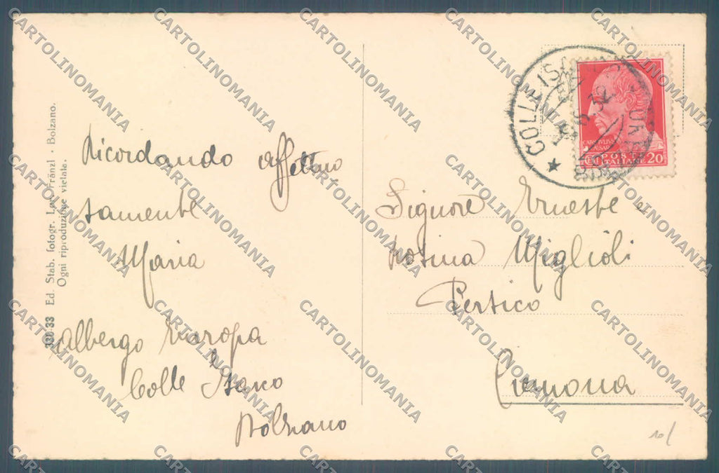 Bolzano Brennero Colle Isarco cartolina ZC3913 – retro