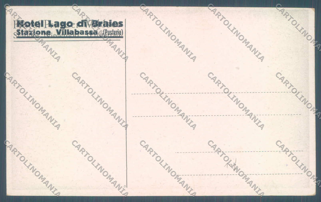 Bolzano Villabassa Hotel Lago di Brais cartolina ZC3925 – retro