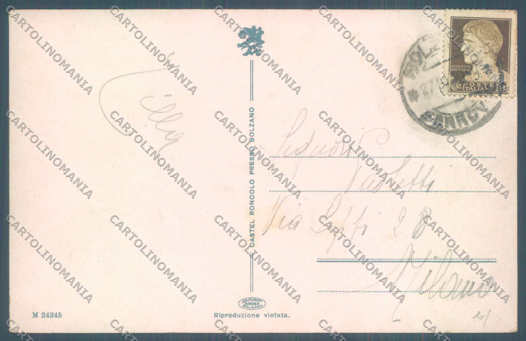 Bolzano Castel Roncolo ANGOLINO SCOLLATO cartolina ZC3975 – retro