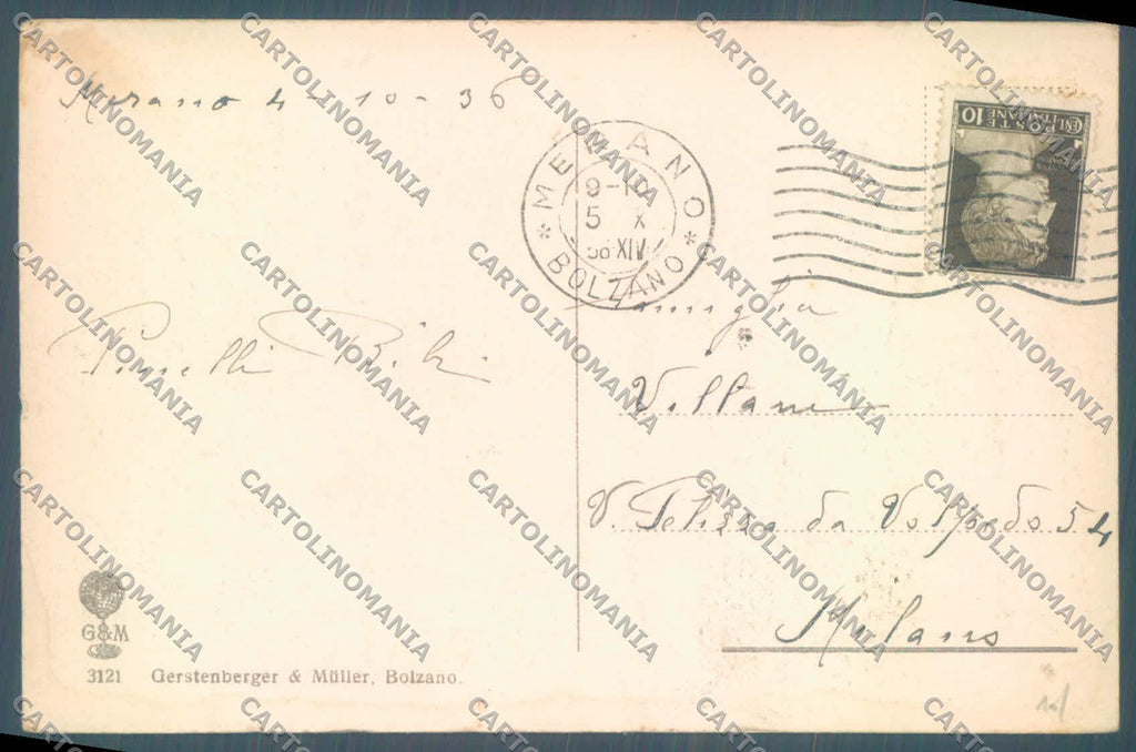 Bolzano Merano Castel Verruca PIEGHINE cartolina ZC3981 – retro