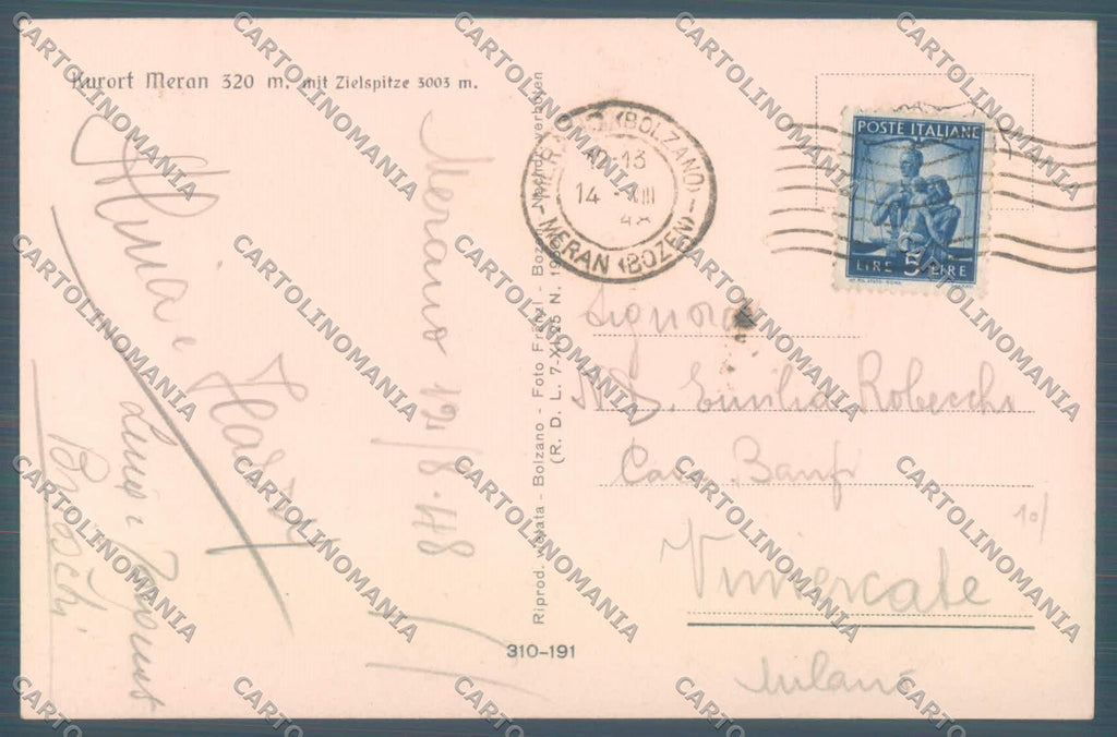 Bolzano Merano Foto cartolina ZC3996 – retro