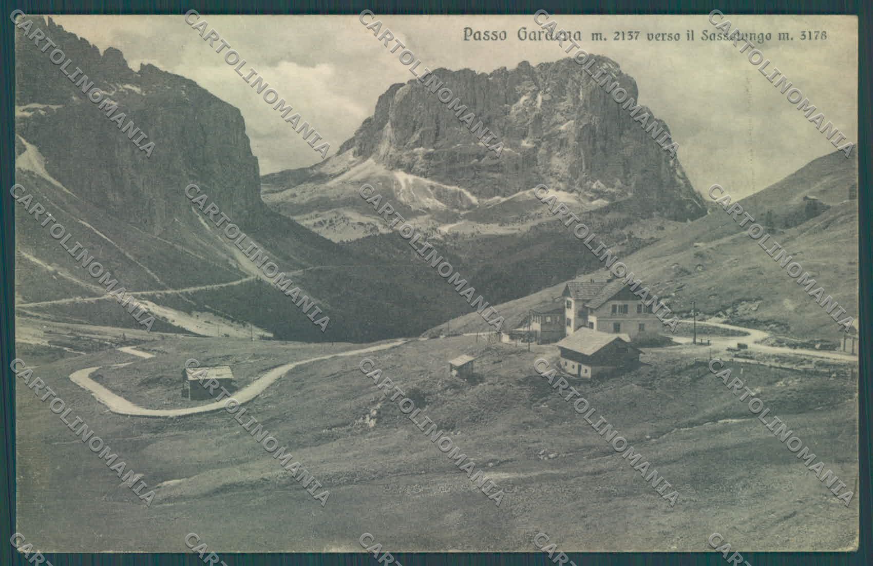 Bolzano Passo Gardena Sassolungo cartolina ZC4037 – fronte