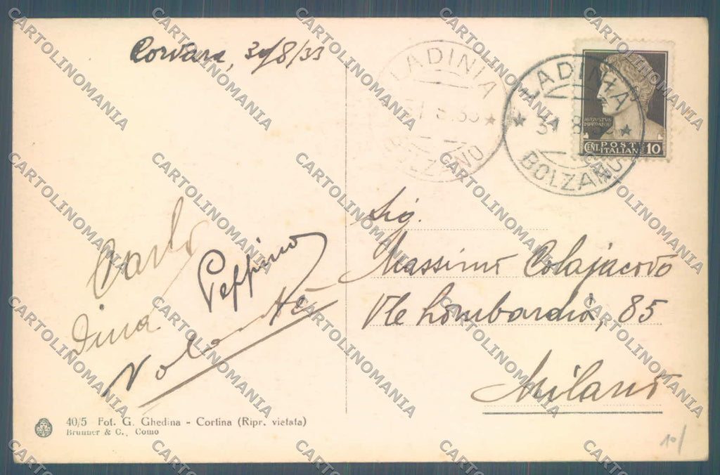 Bolzano Passo Gardena Sassolungo cartolina ZC4037 – retro