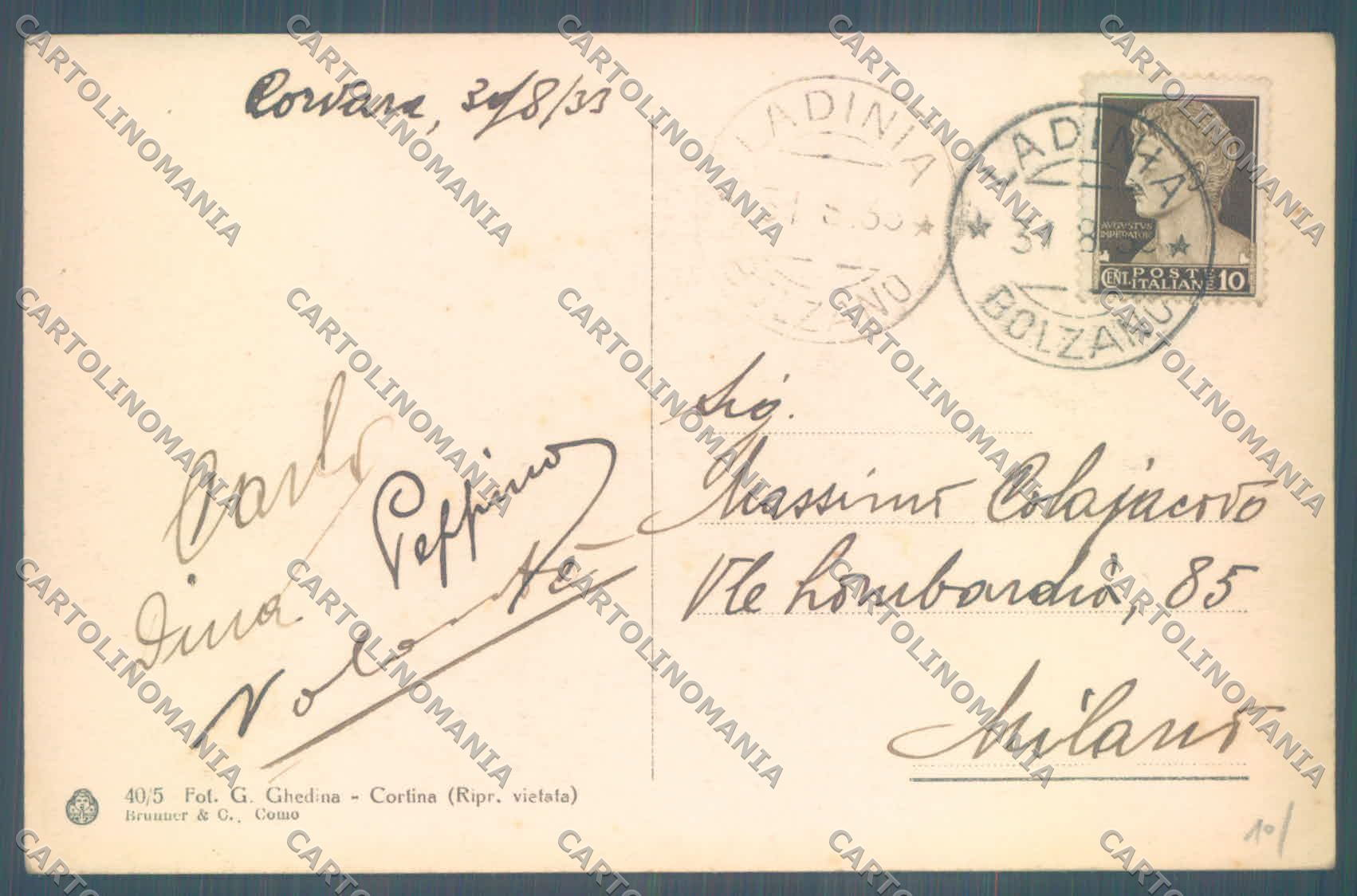 Bolzano Passo Gardena Sassolungo cartolina ZC4037 – retro
