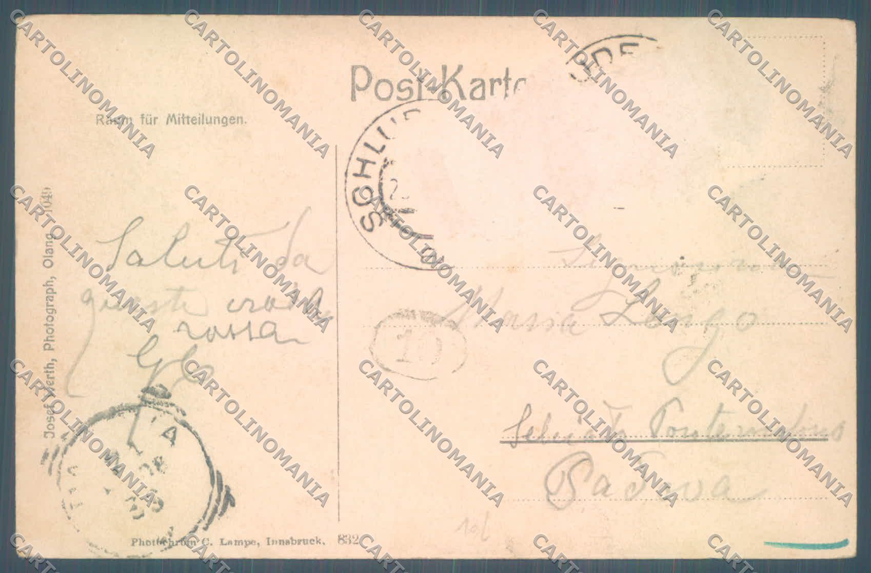 Bolzano Dobbiaco Carbonin Croda Rossa Pascolo ABRASAcartolina ZC4050 – retro