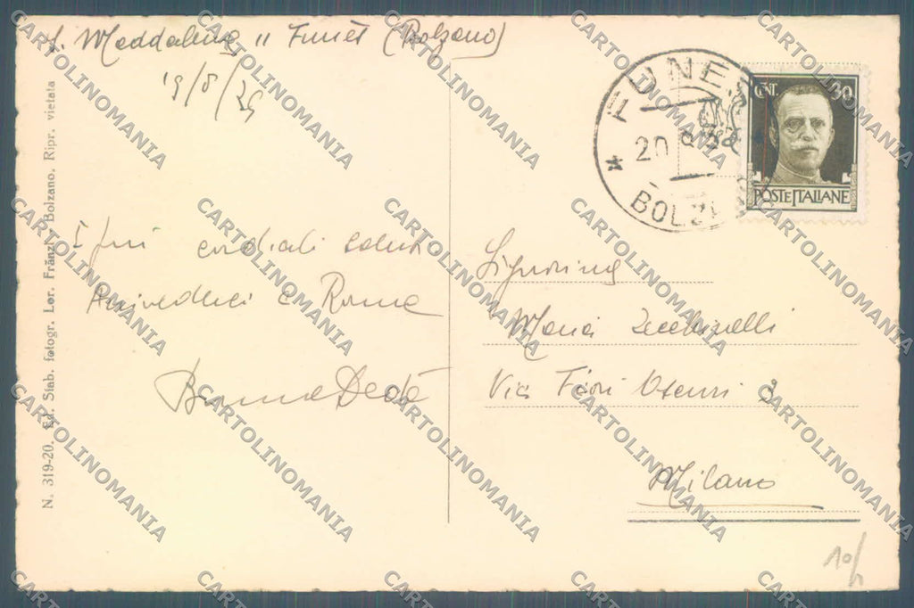 Bolzano Funes San Giovanni di cartolina ZC4054 – retro