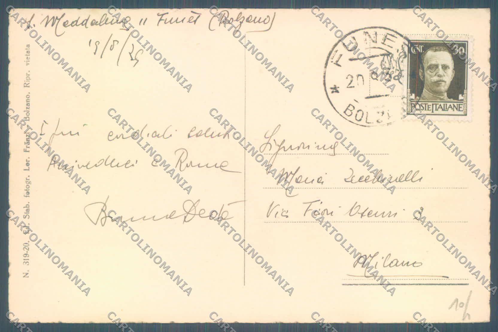 Bolzano Funes San Giovanni di cartolina ZC4054 – retro