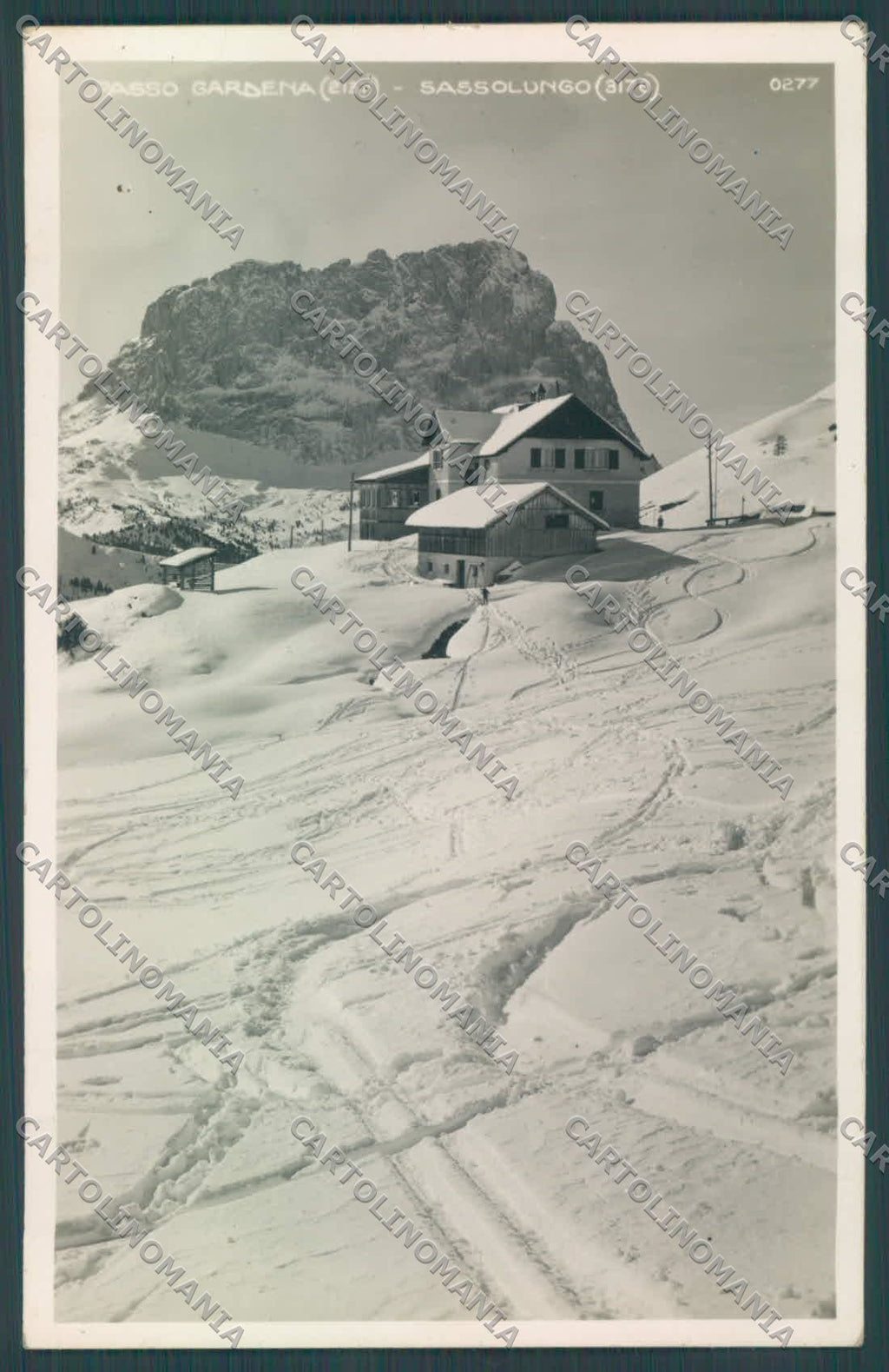 Bolzano Passo Gardena Sassolungo Nevicata PIEGHE Foto cartolina ZC4080 – fronte