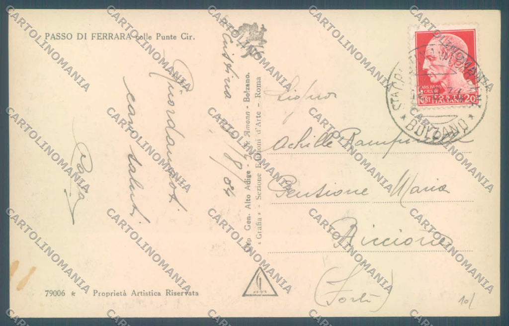 Bolzano Passo di Ferrara Punte Cir Foto cartolina ZC4085 – retro