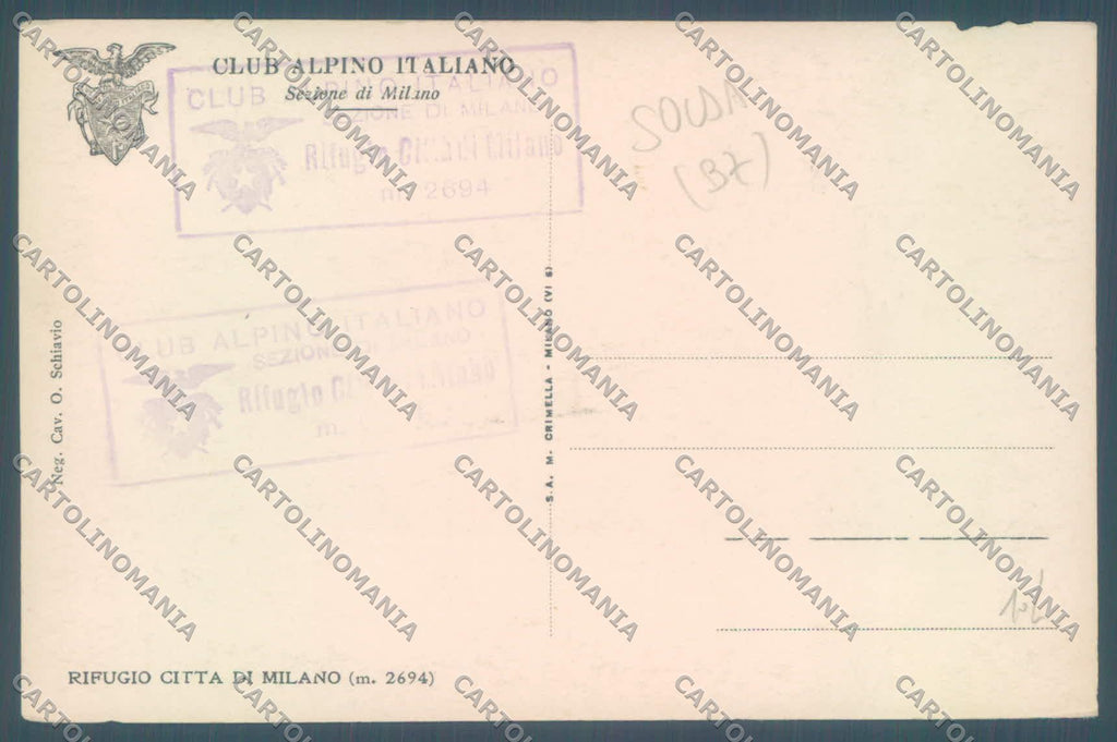 Bolzano Solda Rifugio Città di Milano Cai Foto cartolina ZC4110 – retro