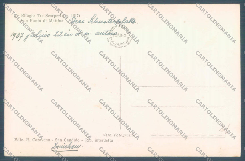 Bolzano San Candido Rifugio Tre Scarperi Foto cartolina ZC4116 – retro