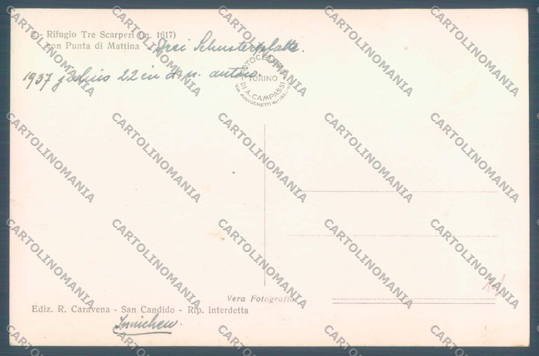 Bolzano San Candido Rifugio Tre Scarperi Foto cartolina ZC4116 – retro