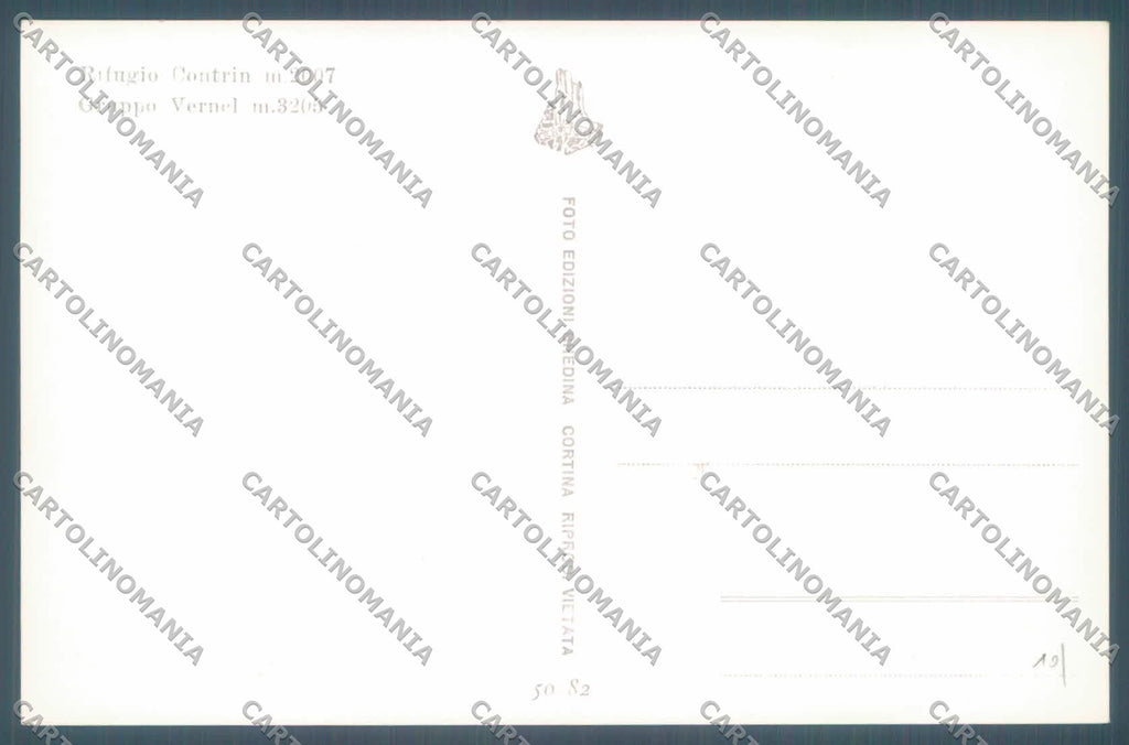 Trento Canazei Rifugio Contrin Gruppo Vernel Foto cartolina ZC4137 – retro