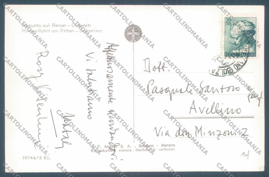 Bolzano Renon Asssunta sul Foto cartolina ZC4143 – retro