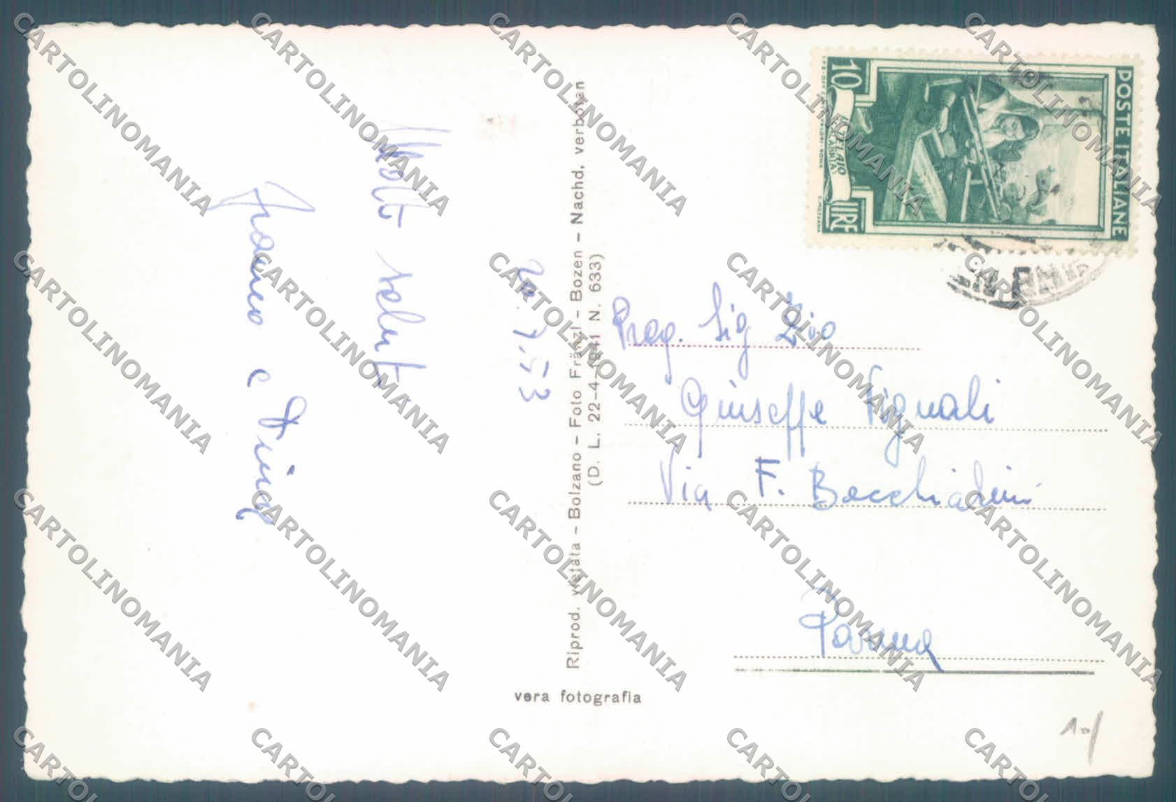 Bolzano Renon Rifugio Corno di Renon Gruppo Ortler Foto cartolina ZC4160 – retro