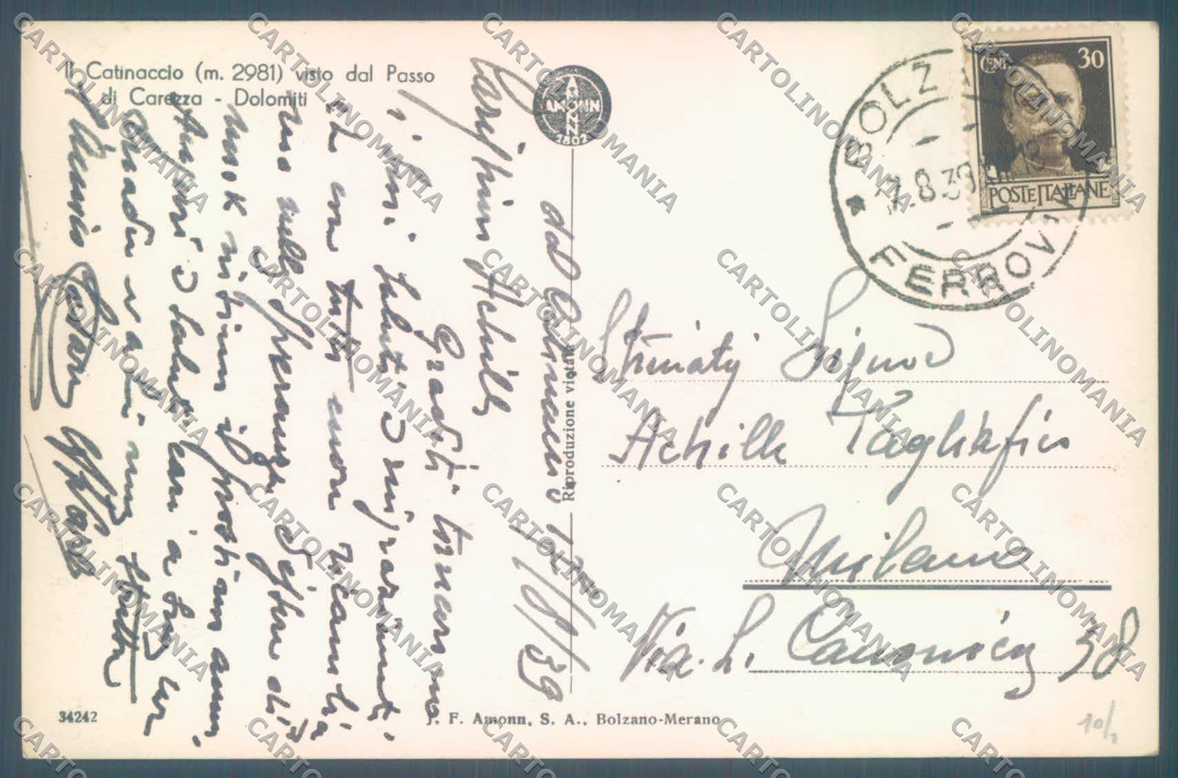 Bolzano Carezza Passo di Carezza Catinaccio Foto cartolina ZC4183 – retro