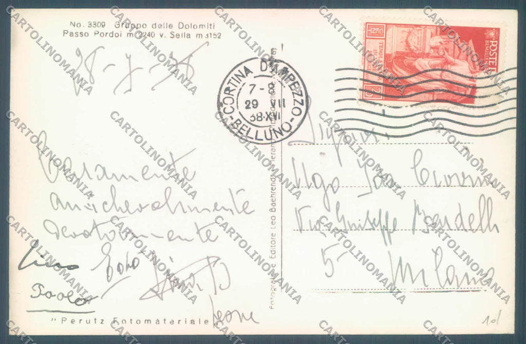 Trento Canazei Passo Pordoi Sella Foto cartolina ZC4253 – retro