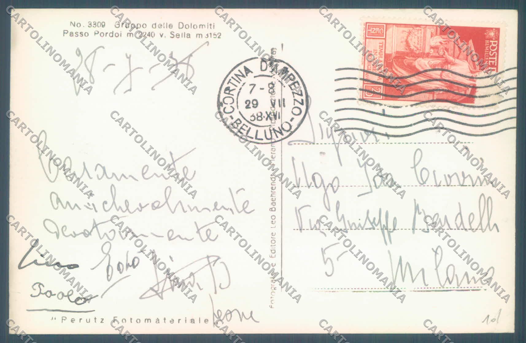 Trento Canazei Passo Pordoi Sella Foto cartolina ZC4253 – retro