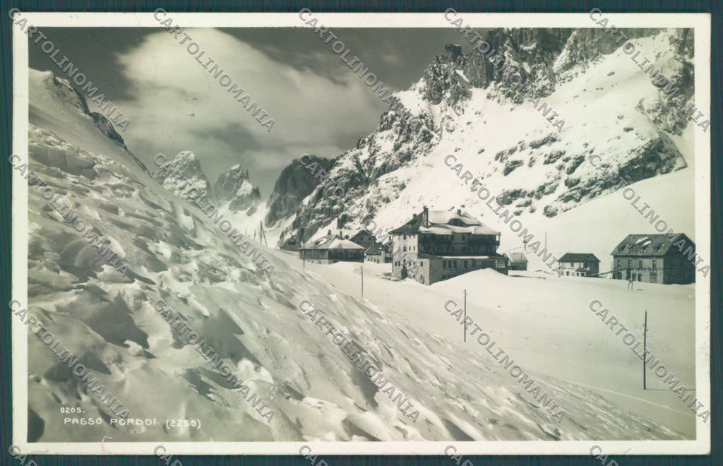Trento Canazei Passo Pordoi Albergo Col di Lana Nevicata Foto cartolina ZC4254 – fronte