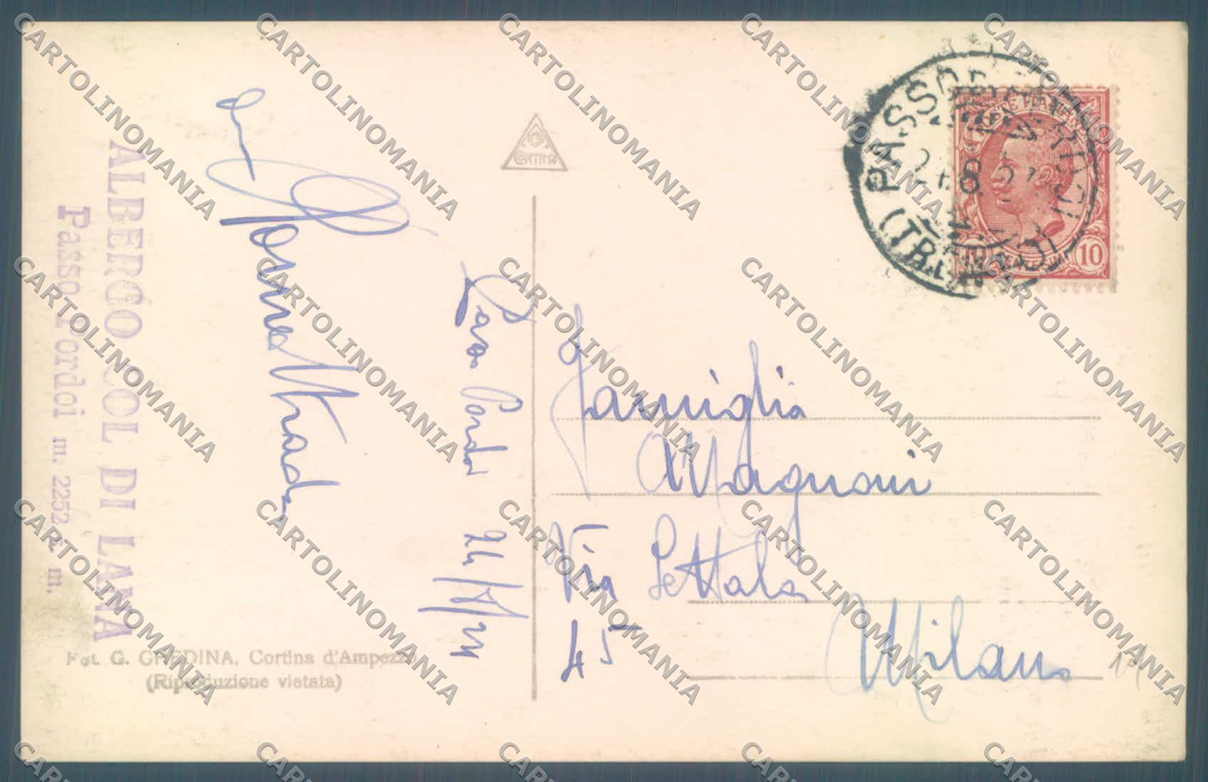 Trento Canazei Passo Pordoi Albergo Col di Lana Nevicata Foto cartolina ZC4254 – retro