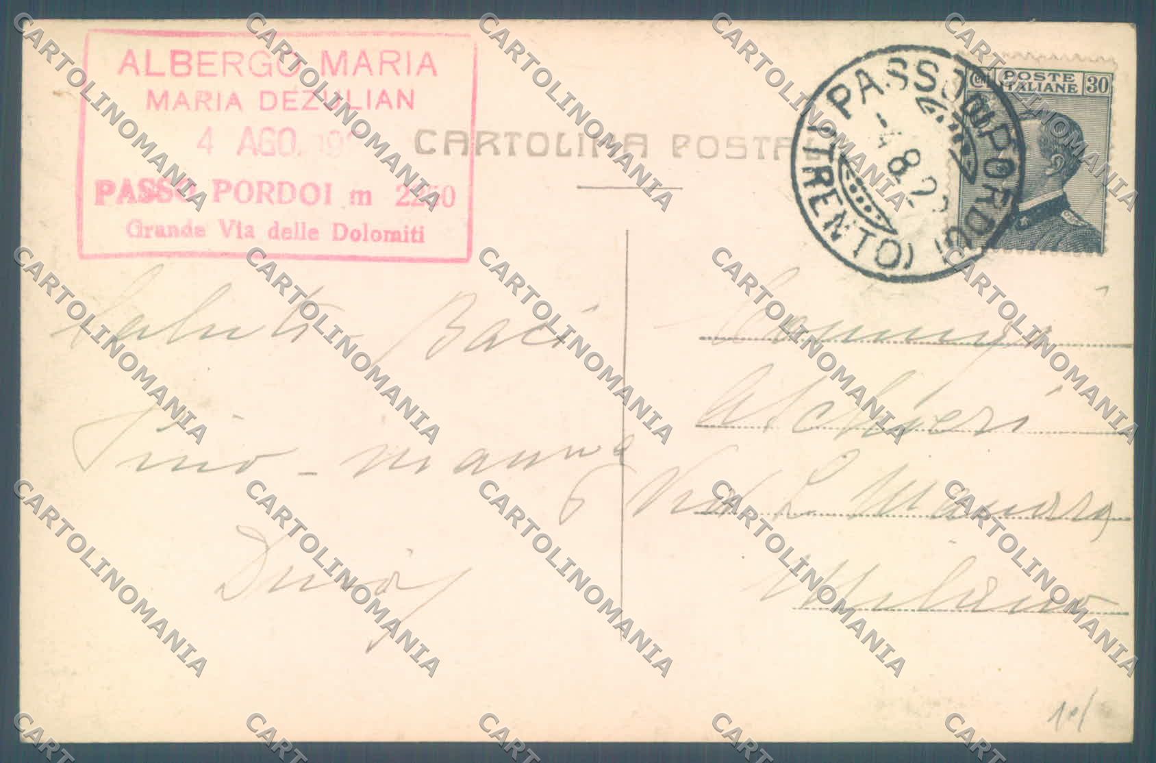 Trento Canazei Passo Pordoi Sassolungo Sella Albergo Maria Foto cartolina ZC4256 – retro