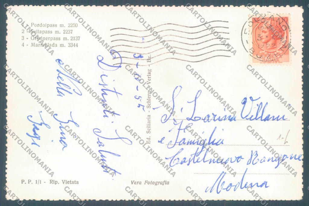 Trento Canazei Passo Pordoi Foto cartolina ZC4264 – retro