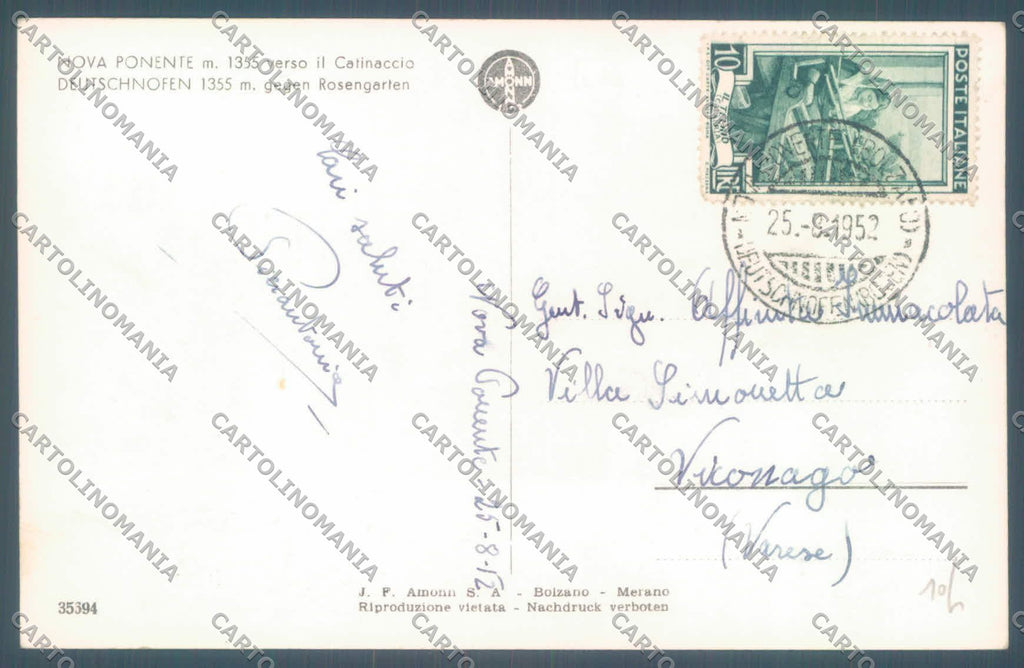 Bolzano Nova Ponente Catinaccio Foto cartolina ZC4300 – retro