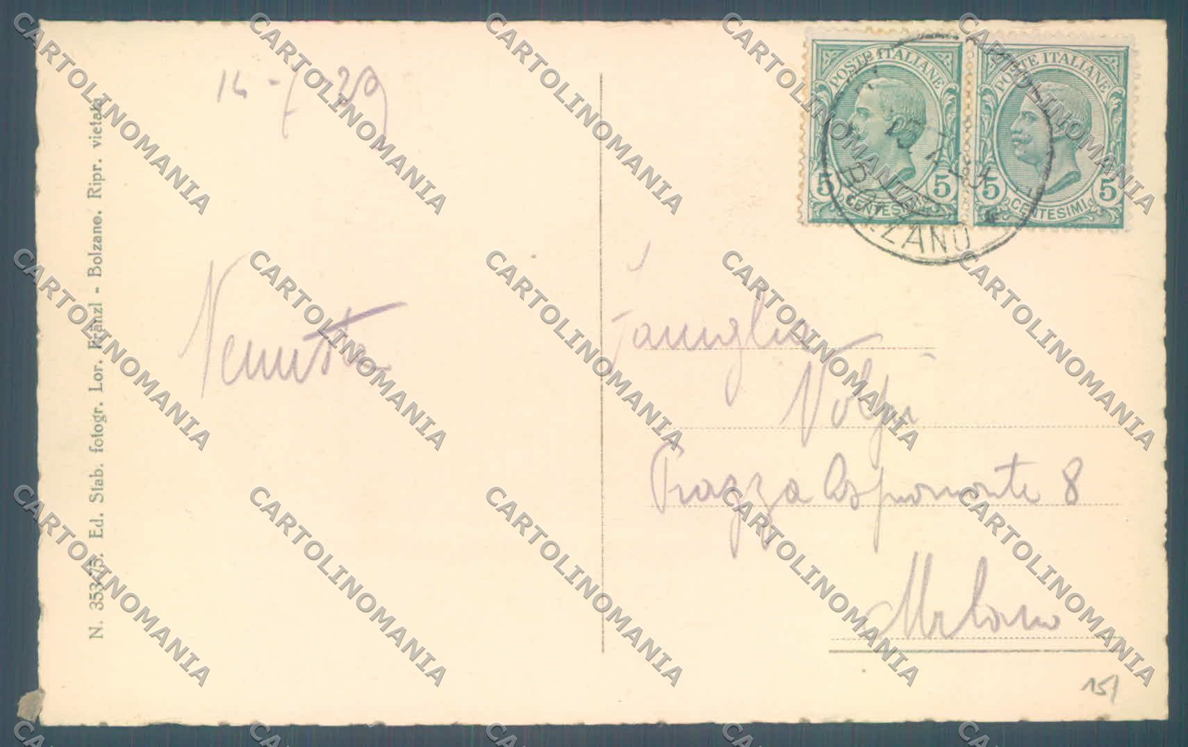 Bolzano Resia d'Adige Lago di Piz Mondin cartolina ZC4326 – retro