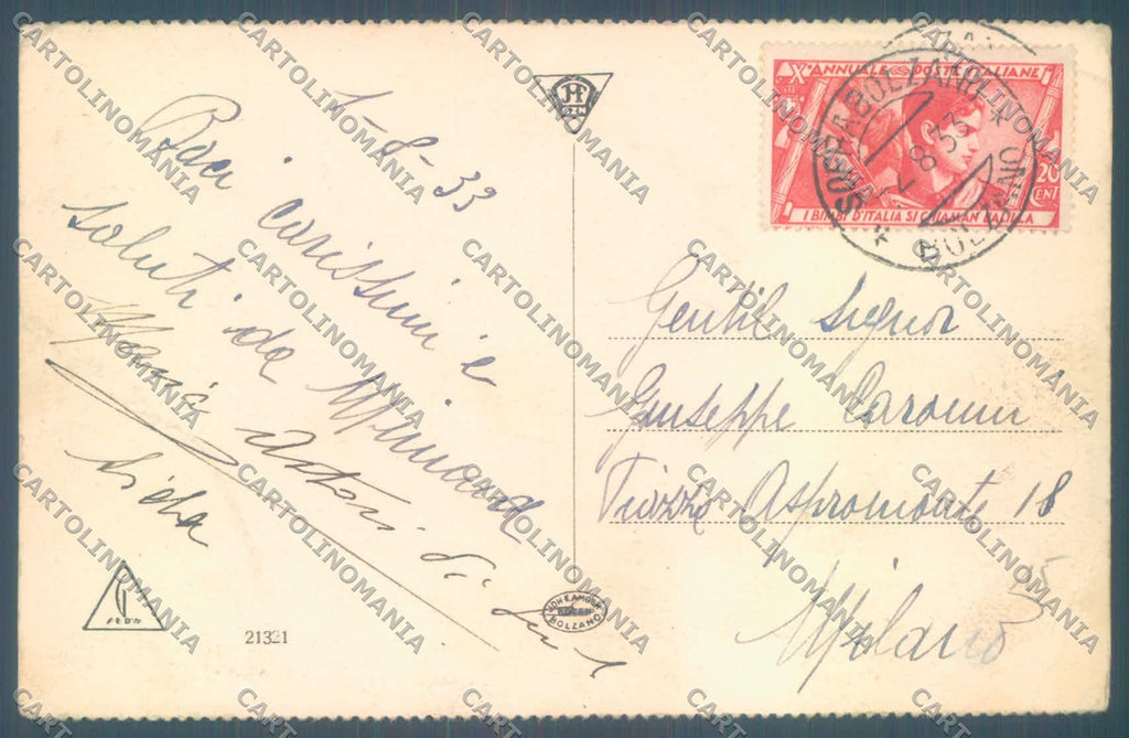 Bolzano Renon Costalovara Lago di PIEGA cartolina ZC4367 – retro