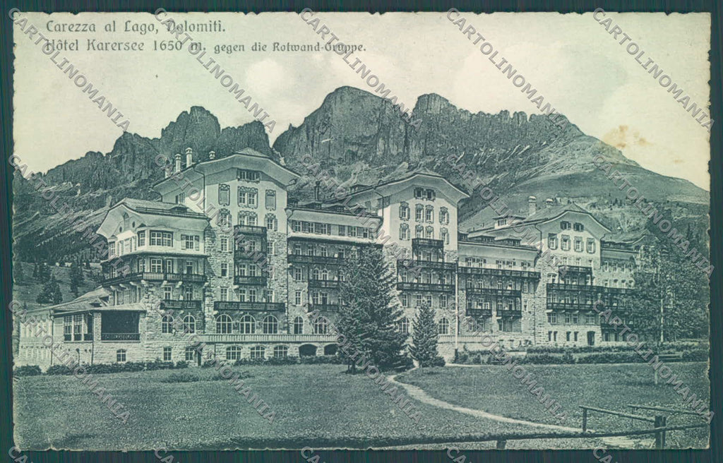 Bolzano Nova Levante Carezza al Lago Gruppo Catinaccio PIEGHINA cartolina ZC4376 – fronte