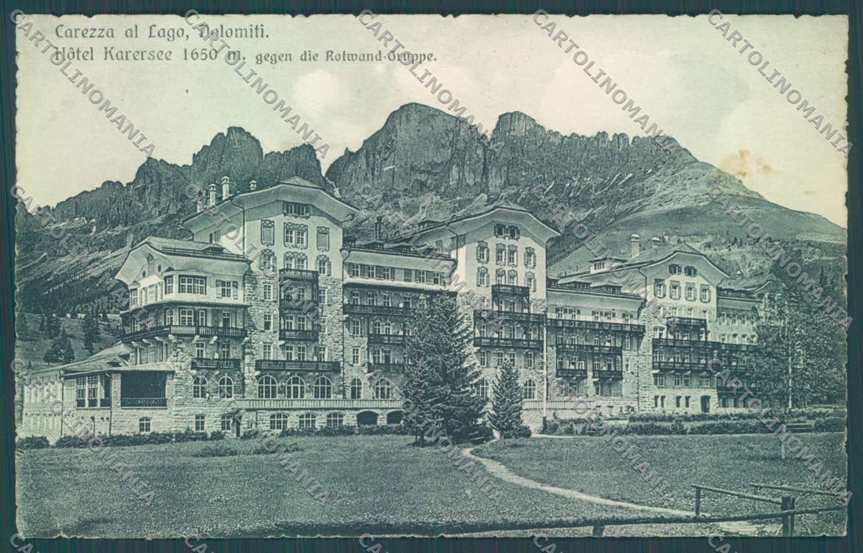 Bolzano Nova Levante Carezza al Lago Gruppo Catinaccio PIEGHINA cartolina ZC4376 – fronte