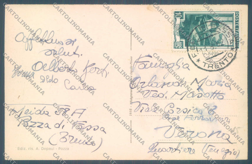 Trento Pozza di Fassa Meida Cima Undici e Dodici PIEGA cartolina ZC4390 – retro