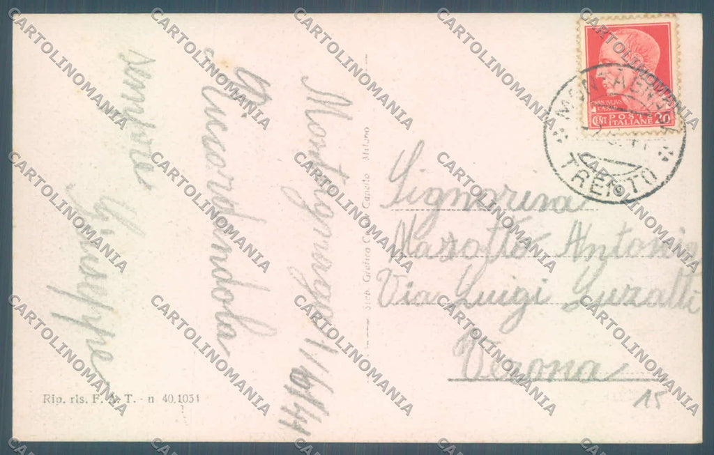 Trento Baselga di Piné Montagnaga di Piné cartolina ZC4392 – retro